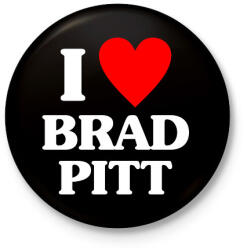 printfashion I love brad pitt - Kitűző, hűtőmágnes - Fekete (17724424)