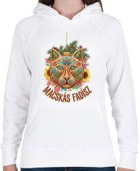 printfashion macskás fadísz - Női kapucnis pulóver - Fehér (17740733)