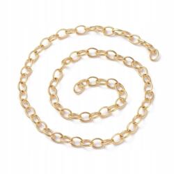 MIXFORM Lánc sárgaréz horgony, forrasztott, tartós bevonat, 18K aranyozott, 8x6mm, 1m (13WB29270)