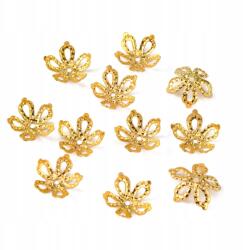 MIXFORM Gyöngykupak, Vas, Filigrán virágok, Arany, 8x3mm, 10g~160db (13WB30241)