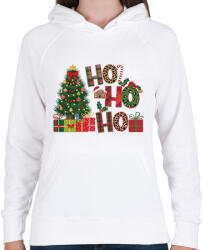 printfashion HOHOHO Karácsony - Női kapucnis pulóver - Fehér (17790913)