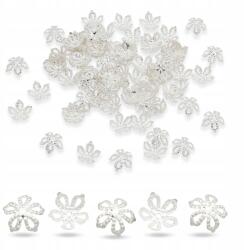 MIXFORM Gyöngykupak, Vas, Virágok, Filigrán, 8x3mm, Ezüst, 10g~160db (13WB30242)