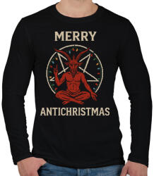 printfashion Merry Antichristmas - Férfi hosszú ujjú póló - Fekete (17778700)
