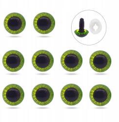 MIXFORM Játék- és játékbabaszemek, műanyag, sárga-zöld, 11mm, 10db (13WB31655)