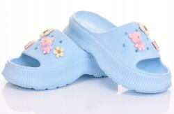 Női flip-flop papucs Kék kitűzőkkel MÉRET36 Divatos Könnyű Maci Virág (BD10MIXCOT-1)