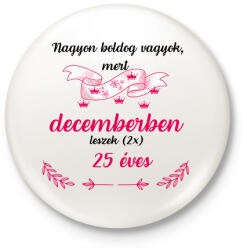 printfashion 50 (225) szülinap dec - Kitűző, hűtőmágnes - Fehér (17817359)
