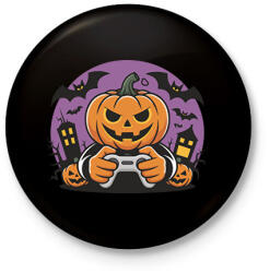 printfashion Halloween gamer - Kitűző, hűtőmágnes - Fekete (17769972)