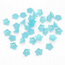 Mixform Akril gyöngyök, matt, virágos, Türkiz 13x7mm 90db/25g (13WB23935)