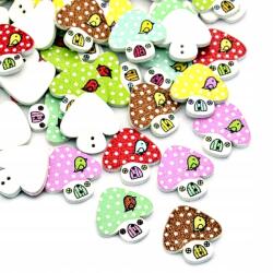 MIXFORM Gombák Fa Festett Gomba 23x22x2.5mm 10db (14WB9608)