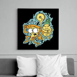 printfashion Pizza és az ananász - Vászonkép - Fekete (17843033)