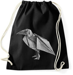printfashion Origami holló - Sportzsák, Tornazsák - Fekete (17796798)