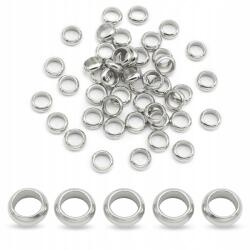 MIXFORM Gyöngyök-Távtartók, Rozsdamentes acél, Gyűrű, 6x2mm, Lyuk 4mm, 50 db (13WB26625)
