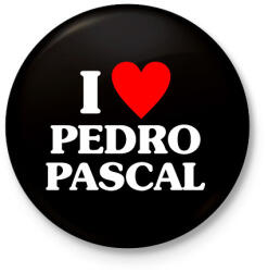 printfashion I Love Pedro Pascal - Kitűző, hűtőmágnes - Fekete (17727105)