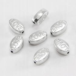 Mixform Fém gyöngyök, Szerelem, Ovális, Szín: Platina 10x6x4mm 10db (14WB8604)