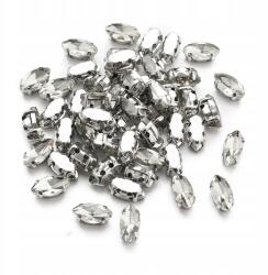 MIXFORM Varrható strasszok, Üveg, Sárgaréz alap, Lószem, 8x4x3.5mm, 50db (13WB25562)