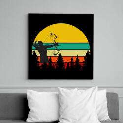 printfashion Női íjász - Vászonkép - Fekete (17767282)