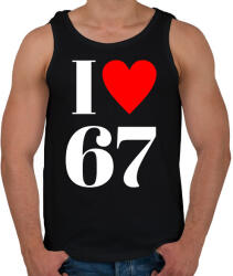 printfashion I LOVE 67 - Férfi atléta - Fekete (17788124)