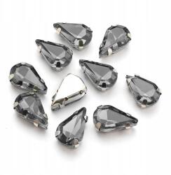 MIXFORM Varrható strasszok kosárban, üveg és sárgaréz, szürke, 12.5x8x5mm, 10db (13WB19725)