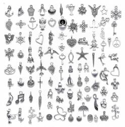 MIXFORM Medál szett Tibeti stílus, Mix, Ant. Ezüst, 5-26mm, 100db (13WB27138)