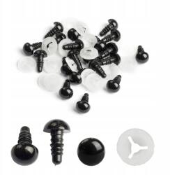 MIXFORM Biztonsági szemek játékokhoz és babákhoz, műanyag, fekete, 10mm, 20db (13WB32300)