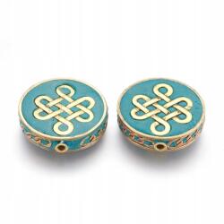 Mixform Gyöngyök Indonézia Polimer és Fém Agyag, Kék, 28x7.5mm, 2 db (13WB27266)