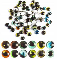 MIXFORM Üvegszem kaboson, babákhoz és játékokhoz, félkör alakú, mix, 12mm, 100db (13WB30417)