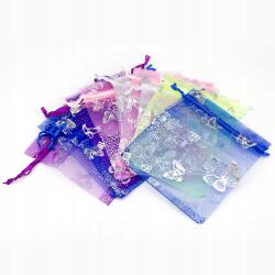 Organza Ajándéktasak Pillangó rajz, Mix, 9x12cm, 10db (13WB24908)