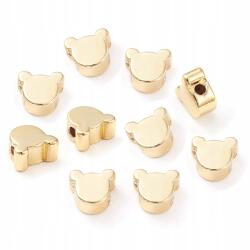 Mixform Sárgaréz gyöngyök, Maci, Ellenálló bevonat, 18K aranyozott, 5x6x3mm, 10 db (13WB28252)