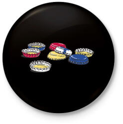 printfashion Sörös kupakok - Kitűző, hűtőmágnes - Fekete (17852032)