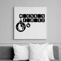 printfashion Macskás Fadísz logo - Vászonkép - Fehér (17730733)