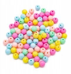 Mixform Akril gyöngyök, Átlátszó, Kerek, Mix, 10x9mm, 50g~90db (13WB30285)