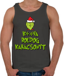 printfashion K**va Boldog Karácsonyt - Férfi atléta - Sötétszürke (17781827)