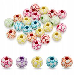 Mixform Akril gyöngyök, Focilabda, Kraft stílus, Mix, 12mm, 28db~25g (13Z13979)