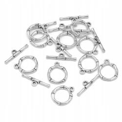 MIXFORM Toggle kapocs, Fémötvözet, Antik Ezüst, 20x17x3mm, Lyuk 2mm, 10db (5WB7064)
