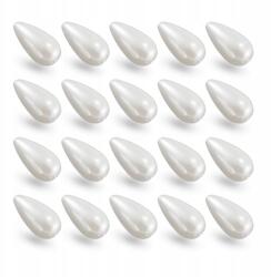 Mixform Abs műanyag gyöngy, fényes, csepp, hófehér, 22, 5x12mm, 20db (13WB14379)