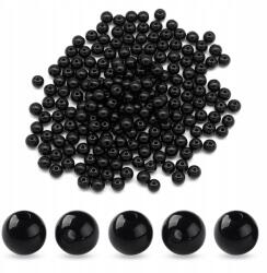 Mixform Akril gyöngyök kerek átlátszatlan, fekete 8x7mm, lyuk 2mm, 50g~160db (13WB29566)