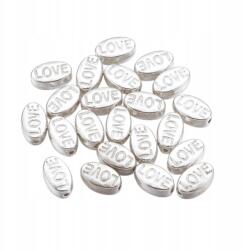 Mixform Fém gyöngyök, Szerelem, Ovális, Ezüst 10x6x4mm 10db (14WB8605)
