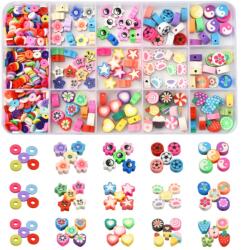 Mixform Polimer agyag gyöngyök készlet Handmade 15 féle Mix 17x10cm, 680db/szett (13WB28527)