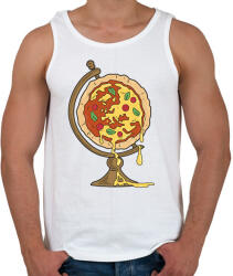 printfashion Pizza földgömb - Férfi atléta - Fehér (17840802)