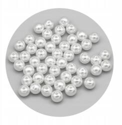 Mixform Gyöngyök Akril utánzat Gyöngyök Festett, Kerek, Fehér, 10x9.5mm, 25g~50db (13WB14130)