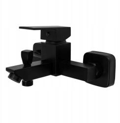 Gamma Fürdőszobai Zuhany Csaptelep Kád Fali Szögletes Caro Cubic Fekete (1429)