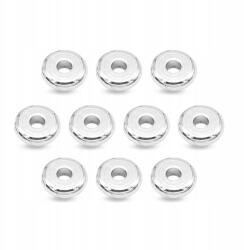 MIXFORM Távolsági gyöngyök, Sárgaréz, Tartós bevonat Ezüst 925, Korong, 7mm, 10 db (13WB17367)