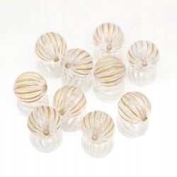 Mixform Akril gyöngyök, kerek, arany mintával 14mm 10db (13WB15513)