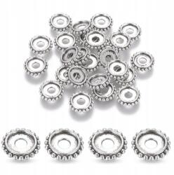 MIXFORM Gyöngy távtartó, távtartó, ötvözet, serpenyő, antik ezüst 10x2mm 40db (13WB31427)