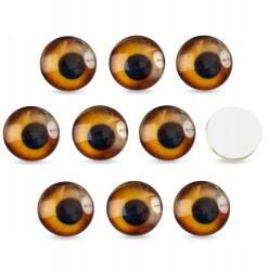 MIXFORM Kaboson Üvegszemek Kézműves, Kerek, Barna, 16x5mm, 10 db (13WB31433)