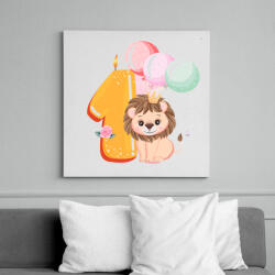 printfashion Oroszlán 1 éves - Vászonkép - Fehér (17755563)