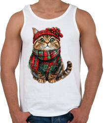 printfashion Karácsonyi cicás minta - Férfi atléta - Fehér (17799373)