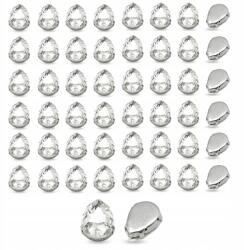 MIXFORM Varrható strasszok kosárban, üveg és sárgaréz, Átlátszó, 14x10mm, 50db (13WB32182)