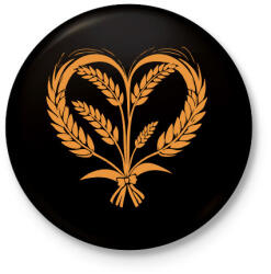 printfashion Búza szív - Kitűző, hűtőmágnes - Fekete (17855632)