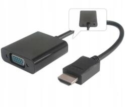 PremiumCord Hdmi-vga átalakító 3, 5 mm-es sztereó jack audio csatlakozóval, fekete (8592220013004)